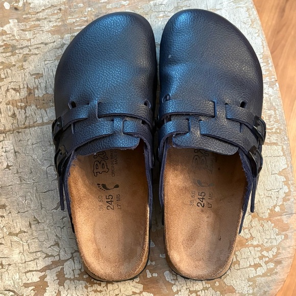 Birkenstock Birki’s Camden Closed Toe Dual Buckle Navy Blue Clogs Women’s 7 - Picture 11 of 13